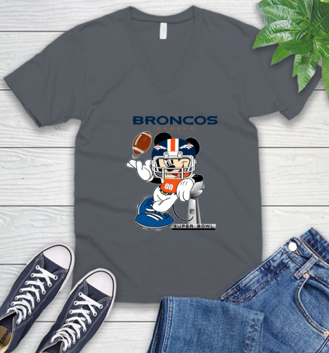 NFL Denver Broncos Mickey Mouse Disney Super Bowl Football T Shirt V-Neck T-Shirt 5