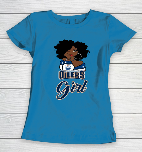 Edmonton Oilers Girl NHL Women s T Shirt Tee For Sports