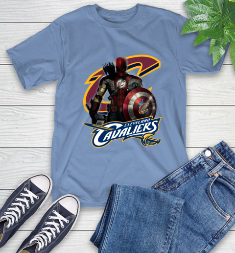 Cleveland Cavaliers NBA Basketball Captain America Thor Spider Man Hawkeye Avengers T-Shirt 11
