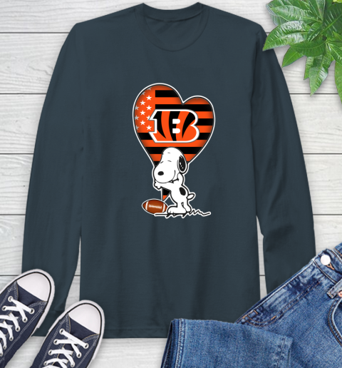 Cincinnati Bengals NFL Football The Peanuts Movie Adorable Snoopy Long Sleeve T-Shirt 8