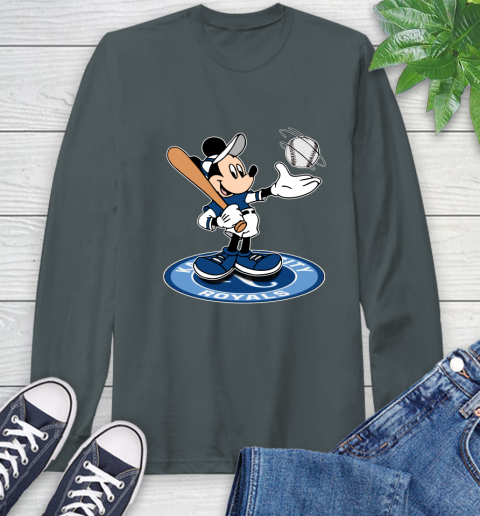 MLB Baseball Kansas City Royals Cheerful Mickey Disney Shirt Long Sleeve T-Shirt 7