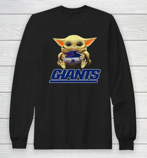 NFL Football New York Giants Baby Yoda Star Wars Long Sleeve T-Shirt