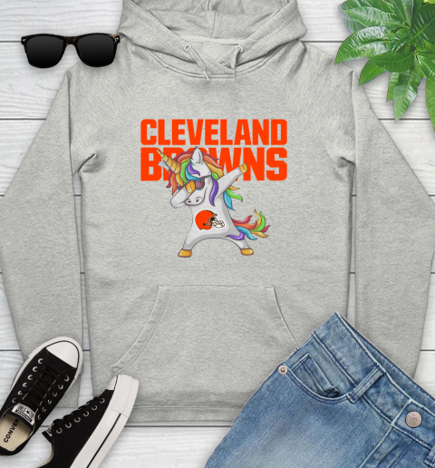 Cleveland Browns NFL Football Funny Unicorn Dabbing Sports Youth Hoodie