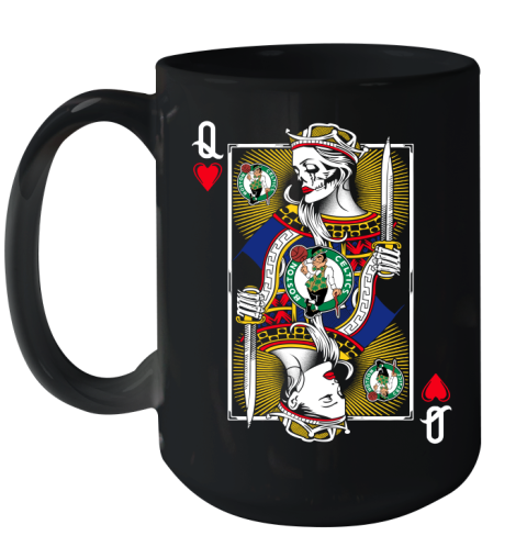 NBA Basketball Boston Celtics The Queen Of Hearts Card Shirt Ceramic Mug 15oz