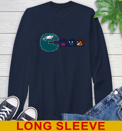 Philadelphia Eagles NFL Football Pac Man Champion Long Sleeve T-Shirt 4