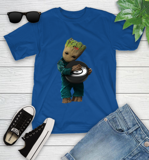 NHL Groot Guardians Of The Galaxy Hockey Sports Carolina Hurricanes Youth T-Shirt 9
