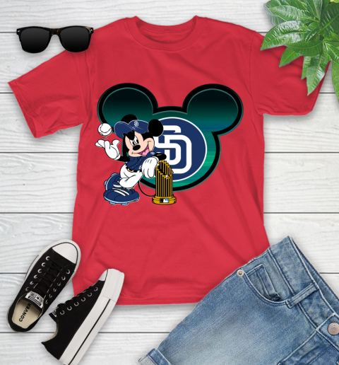 MLB San Diego Padres The Commissioner's Trophy Mickey Mouse Disney Youth T-Shirt 10