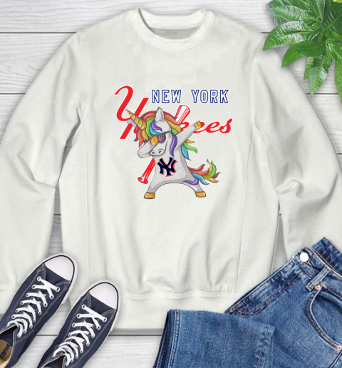 New York Yankees MLB Baseball Funny Unicorn Dabbing Sports Sweatshirt