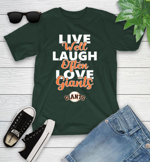 MLB Baseball San Francisco Giants Live Well Laugh Often Love Shirt Youth T-Shirt 4
