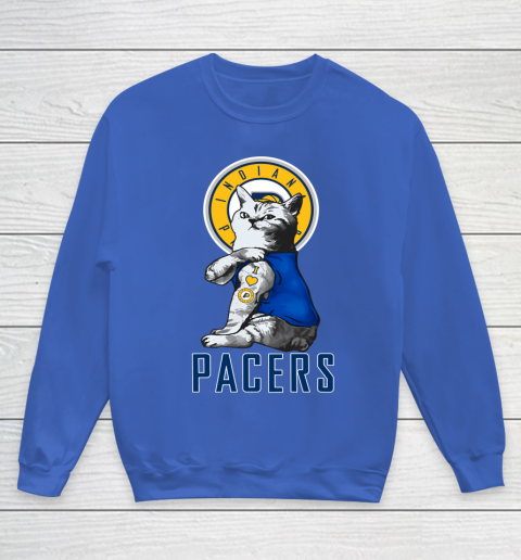 NBA Basketball My Cat Loves Indiana Pacers Youth Sweatshirt 6