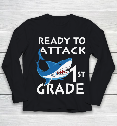 Back To School Shirt Ready to attack 1st grade 1 Youth Long Sleeve