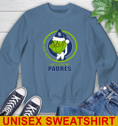 San Diego Padres MLB Christmas Grinch I Hate People But I Love My Favorite Baseball Team Sweatshirt 8