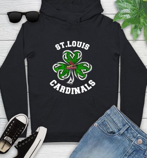 MLB St.Louis Cardinals Three Leaf Clover St Patrick's Day Baseball Sports Youth Hoodie