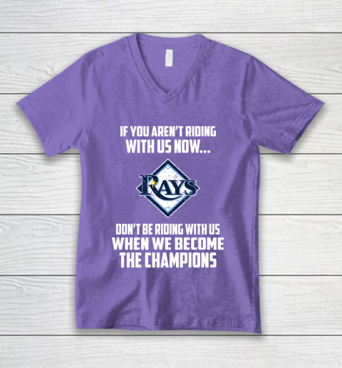 MLB Tampa Bay Rays Baseball We Become The Champions V-Neck T-Shirt 8