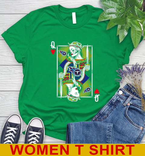 NFL Football Tennessee Titans The Queen Of Hearts Card Shirt Women's T-Shirt 7
