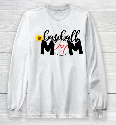 Mother's Day Funny Gift Ideas Apparel  T shirt Baseball Mom T Shirt Long Sleeve T-Shirt