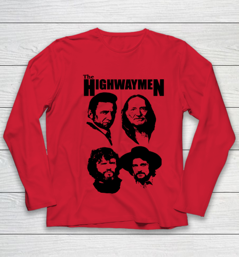 Willie Nelson Johnny Cash Outlaw Country Super Group The Highwaymen Youth Long Sleeve 7