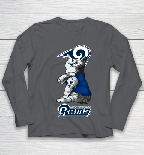 NFL Football My Cat Loves Los Angeles Rams Youth Long Sleeve 6