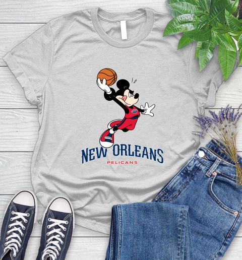NBA Basketball New Orleans Pelicans Cheerful Mickey Mouse Shirt Women's T-Shirt 2