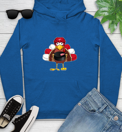 Detroit Red Wings Turkey Thanksgiving Day Youth Hoodie 9