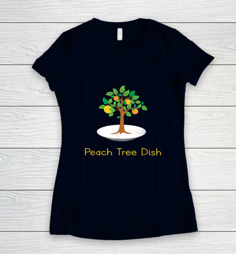 Peach Tree Dish Sarcastic Witty Humor Petri Dish Women's V-Neck T-Shirt - Image 3