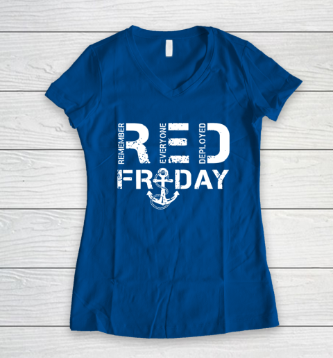 On Fridays We Wear Red Friday Military Navy Soldiers Women's V-Neck T-Shirt 7