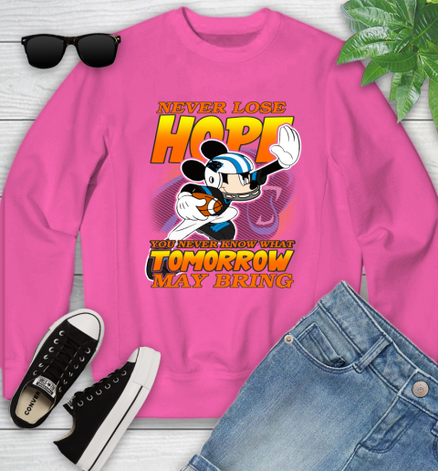 Carolina Panthers NFL Football Mickey Disney Never Lose Hope Youth Sweatshirt 6