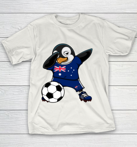 Dabbing Penguin Australia Soccer Fans Jersey Football Lovers Youth T Shirt Tee For Sports