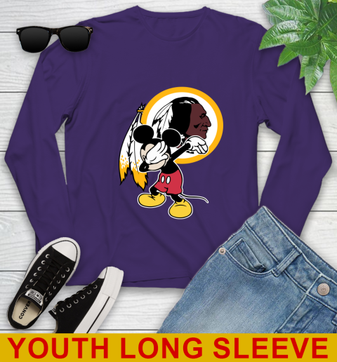 Washington Redskins NFL Football Dabbing Mickey Disney Sports Youth Long Sleeve 5