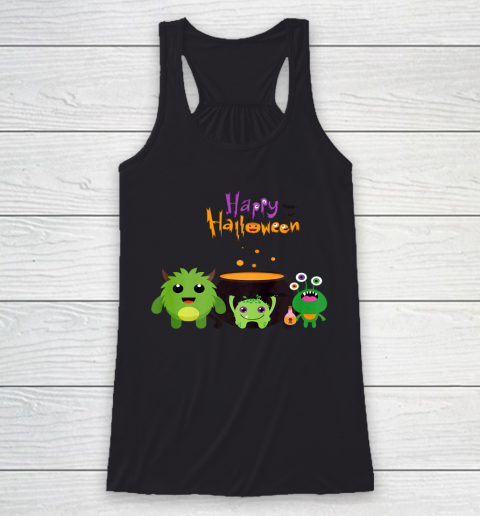 Happy Halloween Matching Family Cute Monster Racerback Tank
