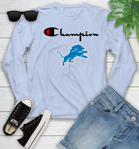 NFL Football Detroit Lions Champion Shirt Youth Long Sleeve 6