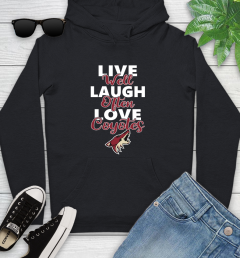 NHL Hockey Arizona Coyotes Live Well Laugh Often Love Shirt Youth Hoodie