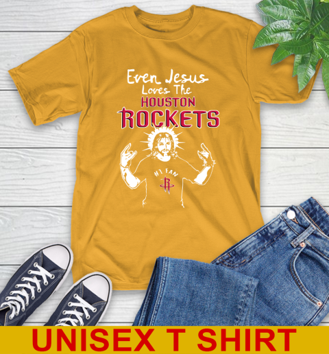Houston Rockets NBA Basketball Even Jesus Loves The Rockets Shirt T-Shirt 2