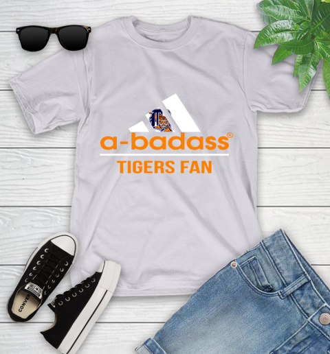 MLB A Badass Detroit Tigers Fan Adidas Baseball Sports Youth T-Shirt 4