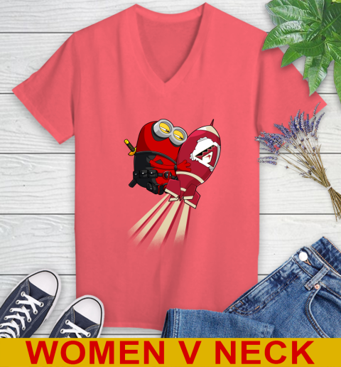 MLB Baseball Arizona Diamondbacks Deadpool Minion Marvel Shirt Women's V-Neck T-Shirt 6