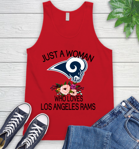 NFL Just A Woman Who Loves Los Angeles Rams Football Sports Tank Top 4