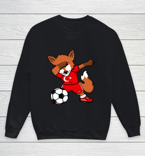 Dabbing Fox Turkey Soccer Fans Jersey Turkish Football Lover Youth Sweatshirt