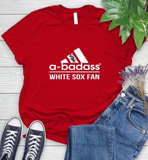 MLB A Badass Chicago White Sox Fan Adidas Baseball Sports Women's T-Shirt 13