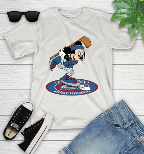 NHL Hockey Colorado Avalanche Cheerful Mickey Disney Shirt Youth T-Shirt 12