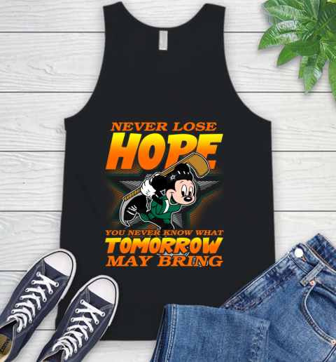 Dallas Stars NHL Hockey ootball Mickey Disney Never Lose Hope Tank Top