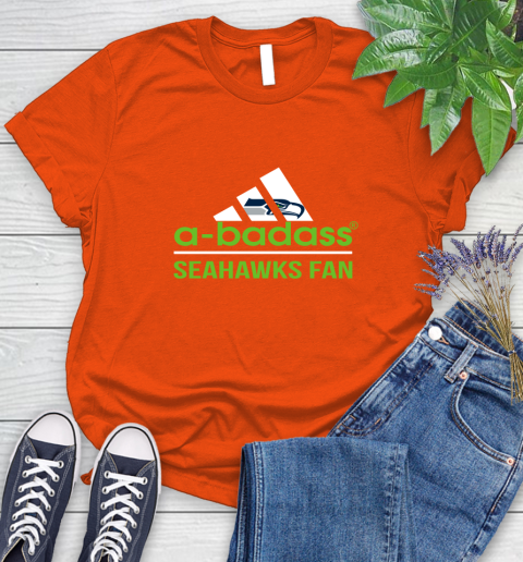 NFL A Badass Seattle Seahawks Fan Adidas Football Sports Women's T-Shirt 3