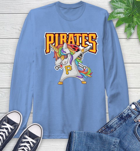 Pittsburgh Pirates MLB Baseball Funny Unicorn Dabbing Sports Long Sleeve T-Shirt 11