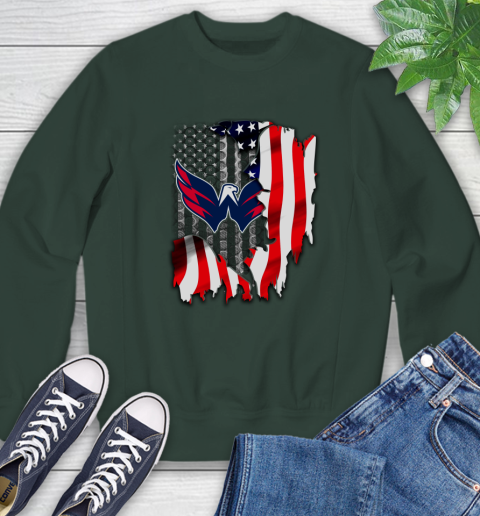 Washington Capitals NHL Hockey American Flag Sweatshirt 12