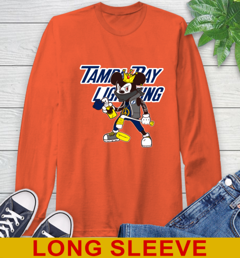 Tampa Bay Lightning NHL Hockey Mickey Peace Sign Sports Long Sleeve T-Shirt 5