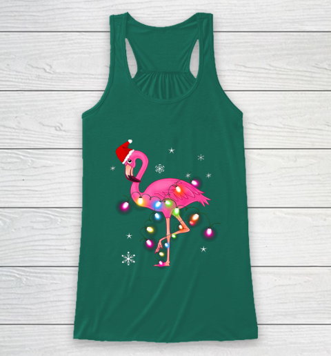 Pink Flamingo Christmas Racerback Tank 5