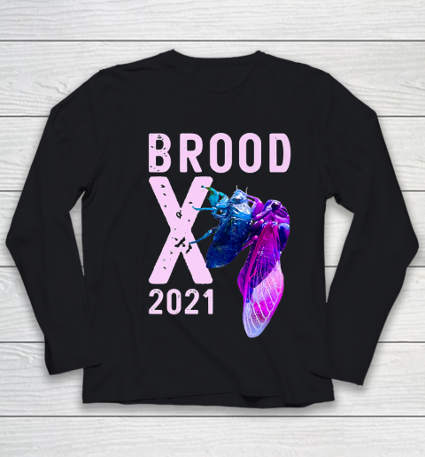 Cicada 2021 Funny tshirt Brood X 2021 The Great Eastern Brood Magicicada Youth Long Sleeve