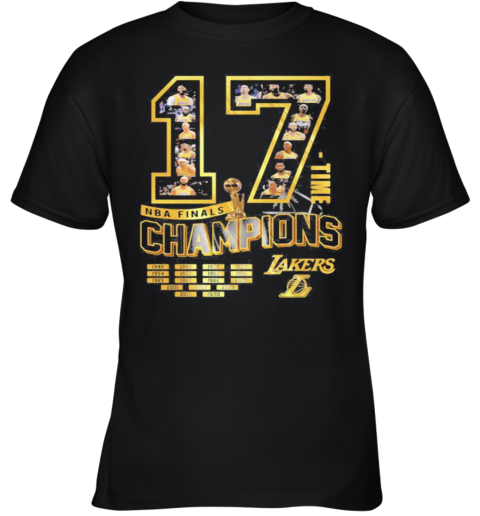 17 Nba Finals Champions Los Angeles Lakers Youth T-Shirt