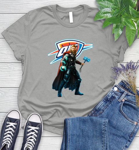 NBA Thor Avengers Endgame Basketball Oklahoma City Thunder Women's T-Shirt 10