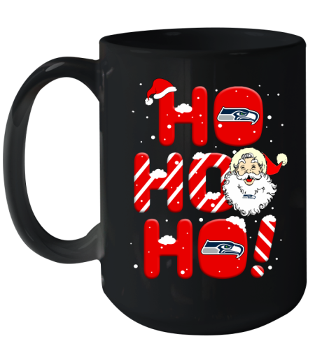 Seattle Seahawks NFL Football Ho Ho Ho Santa Claus Merry Christmas Shirt Ceramic Mug 15oz