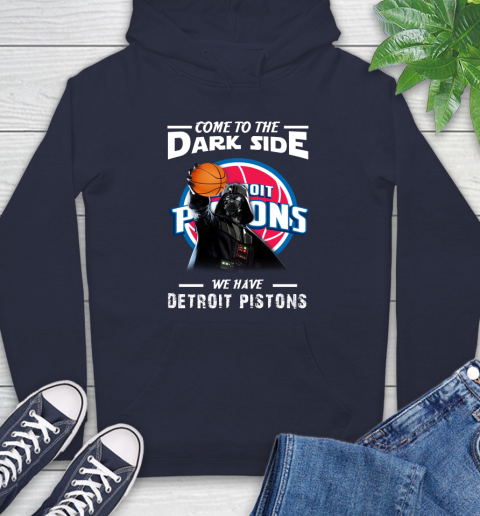 NBA Come To The Dark Side We Have Detroit Pistons Star Wars Darth Vader Basketball Hoodie 3